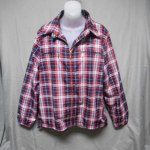Catalina Jackets & Blazers - Catalina zip blue red plaid lined jacket large